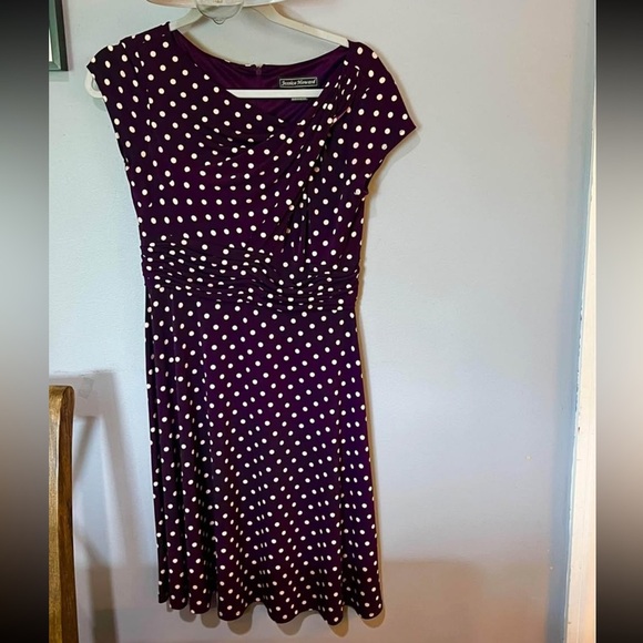 Jessica Howard Dresses & Skirts - Jessica Howard Purple Polkadot Dress Size 8p